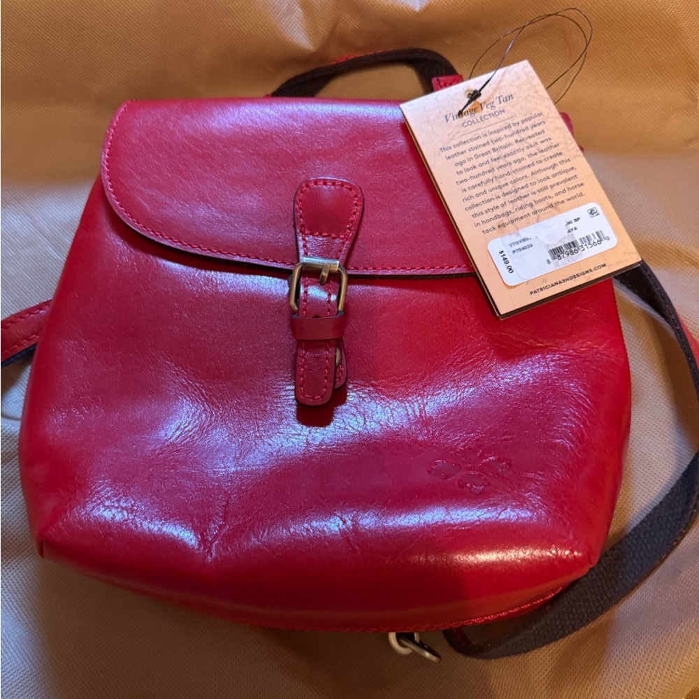 Patricia Nash red leather backpack